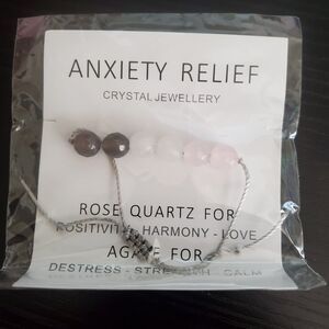 Handmade Anxiety Stress Relief Protection Bracelet Rose Quartz Healing Crystals